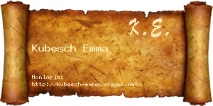 Kubesch Emma névjegykártya